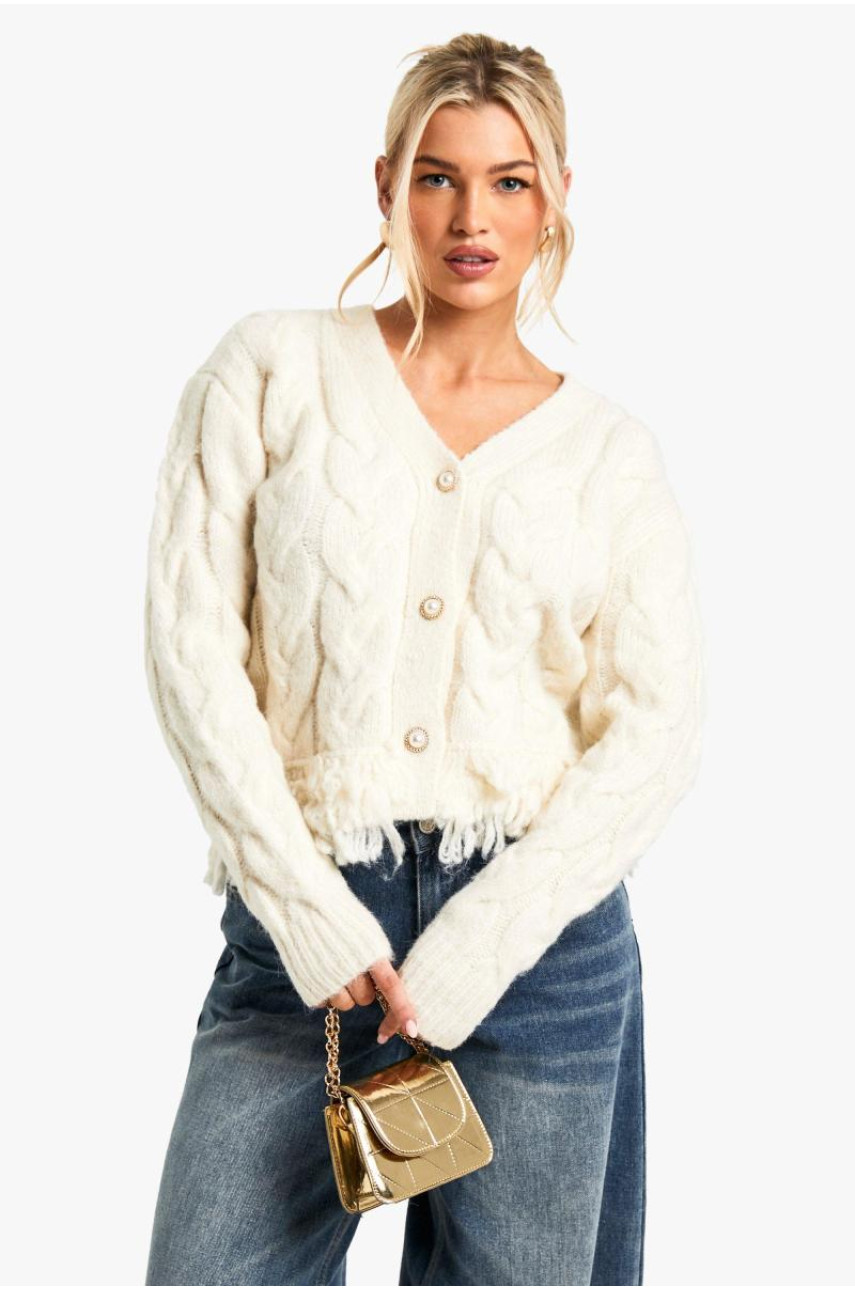 Кардиган преміум-класу з в'язаною бахромою