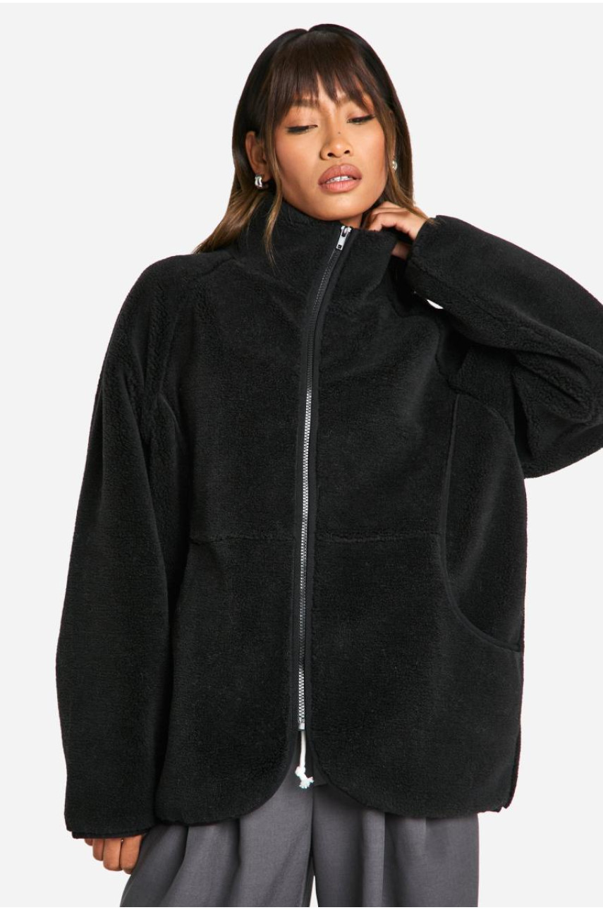 Куртка великого розміру Teddy на блискавці