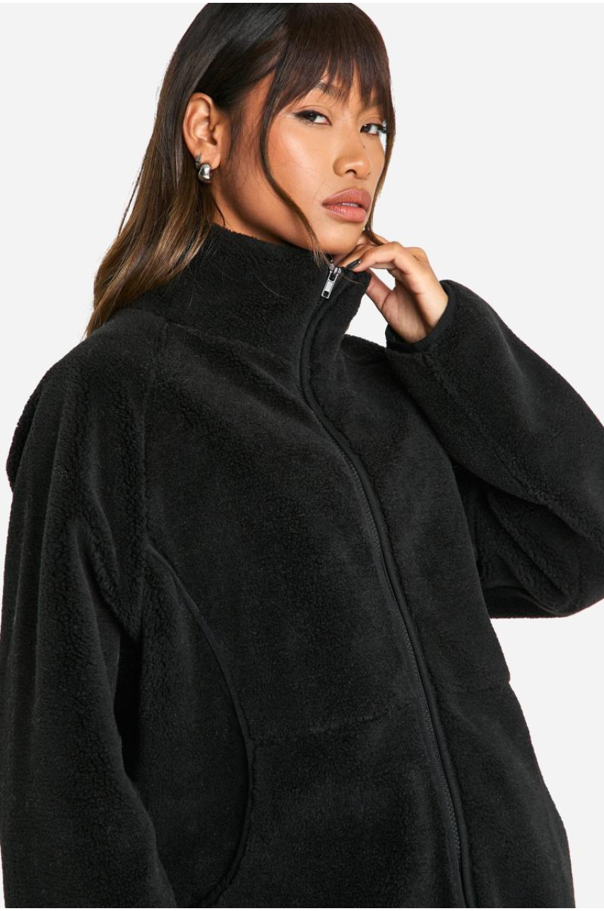 Куртка великого розміру Teddy на блискавці