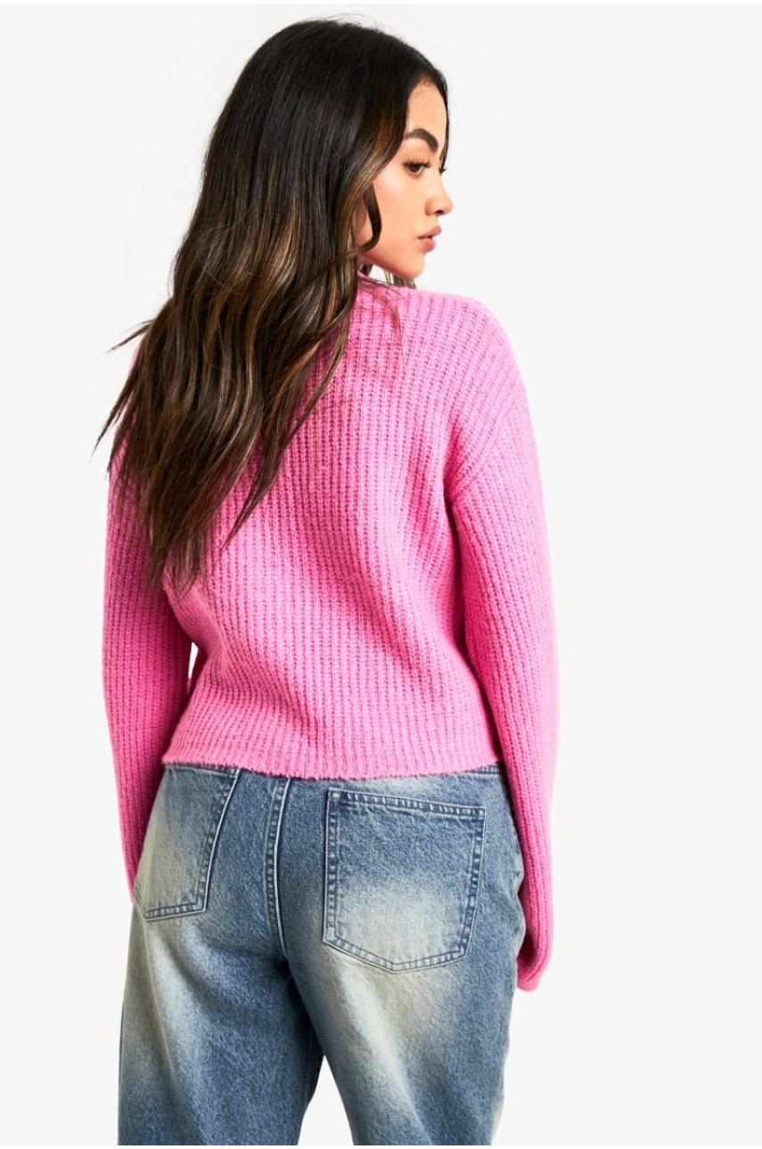 М'який трикотажний кардиган з круглим вирізом