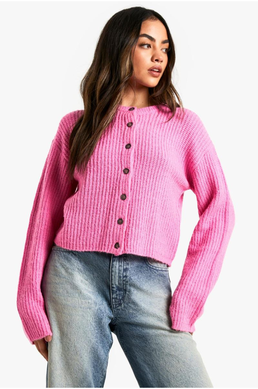 М'який трикотажний кардиган з круглим вирізом