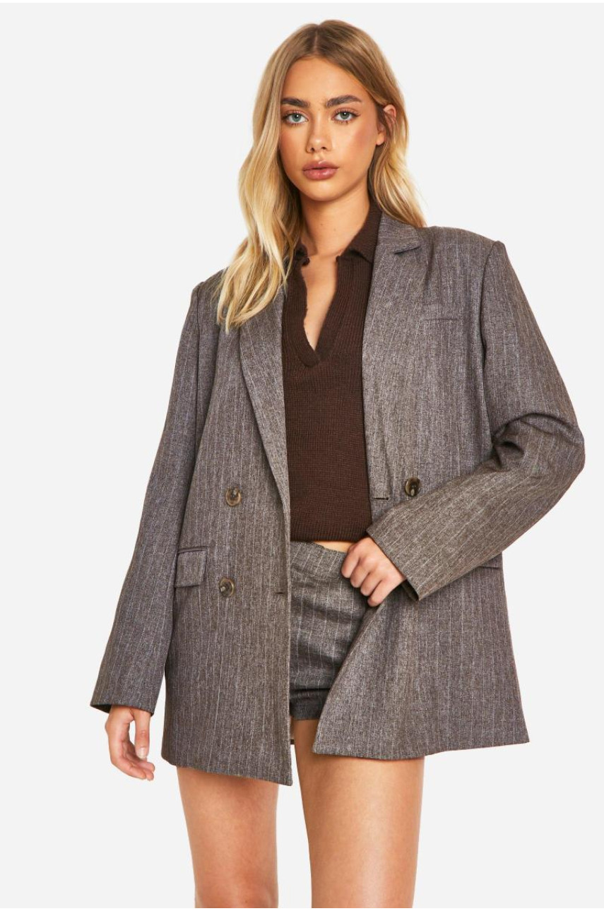 Двобортний піджак преміум-класу в тонку смужку