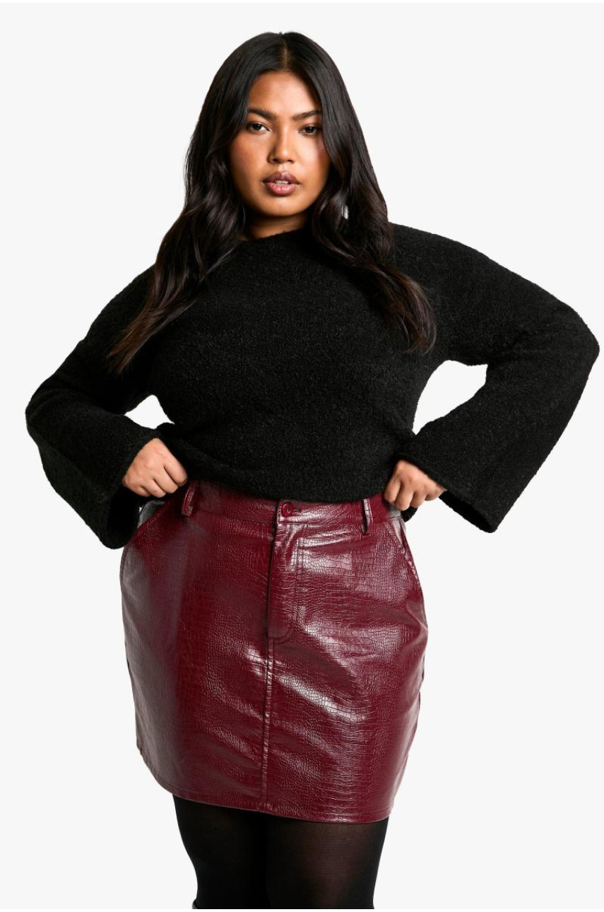 Плюс міні-спідниця Croc Pu Micro