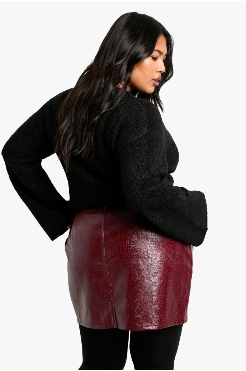 Плюс міні-спідниця Croc Pu Micro