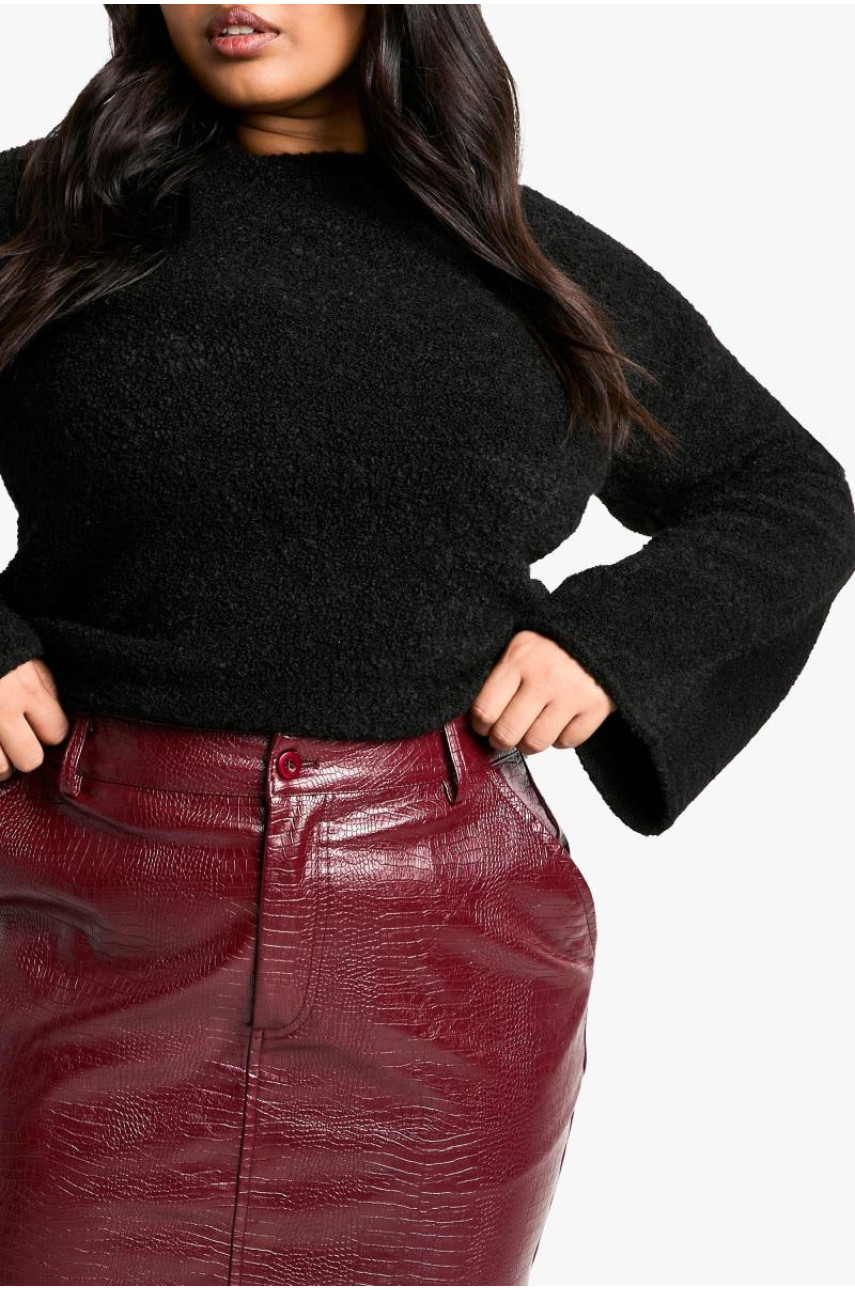 Плюс міні-спідниця Croc Pu Micro