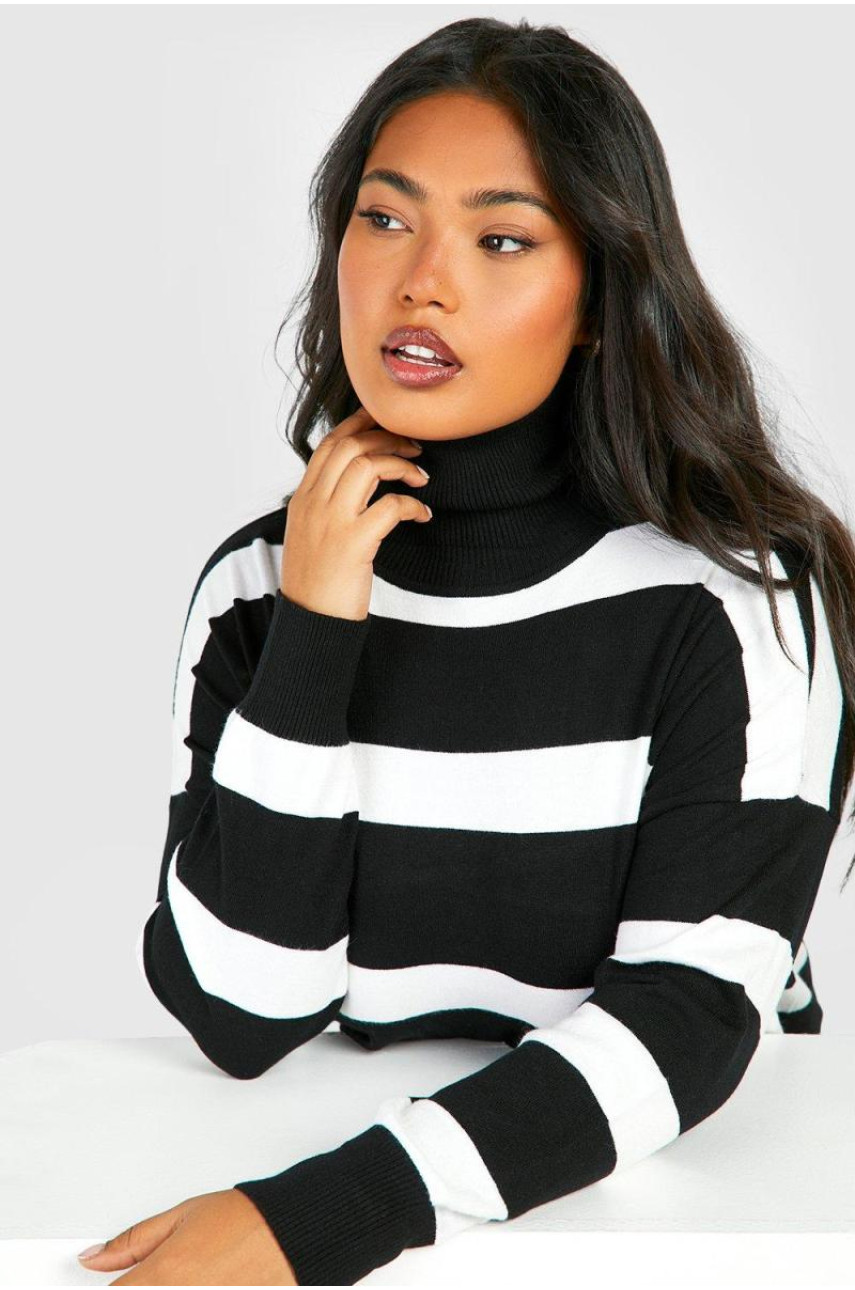 Трикотажна сукня Midaxi зі смугою і круглим вирізом