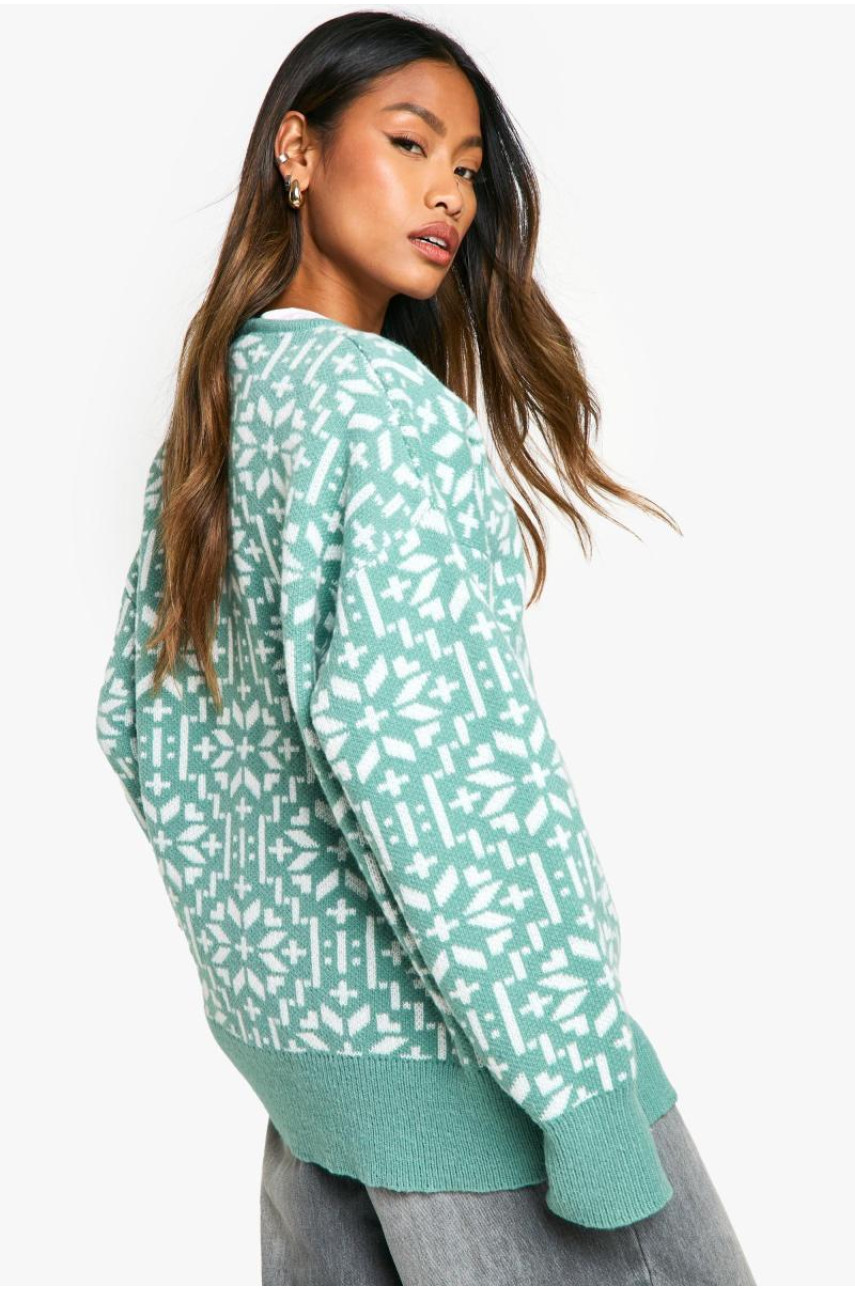 В'язаний різдвяний кардиган Fairisle Snowflake преміум-класу