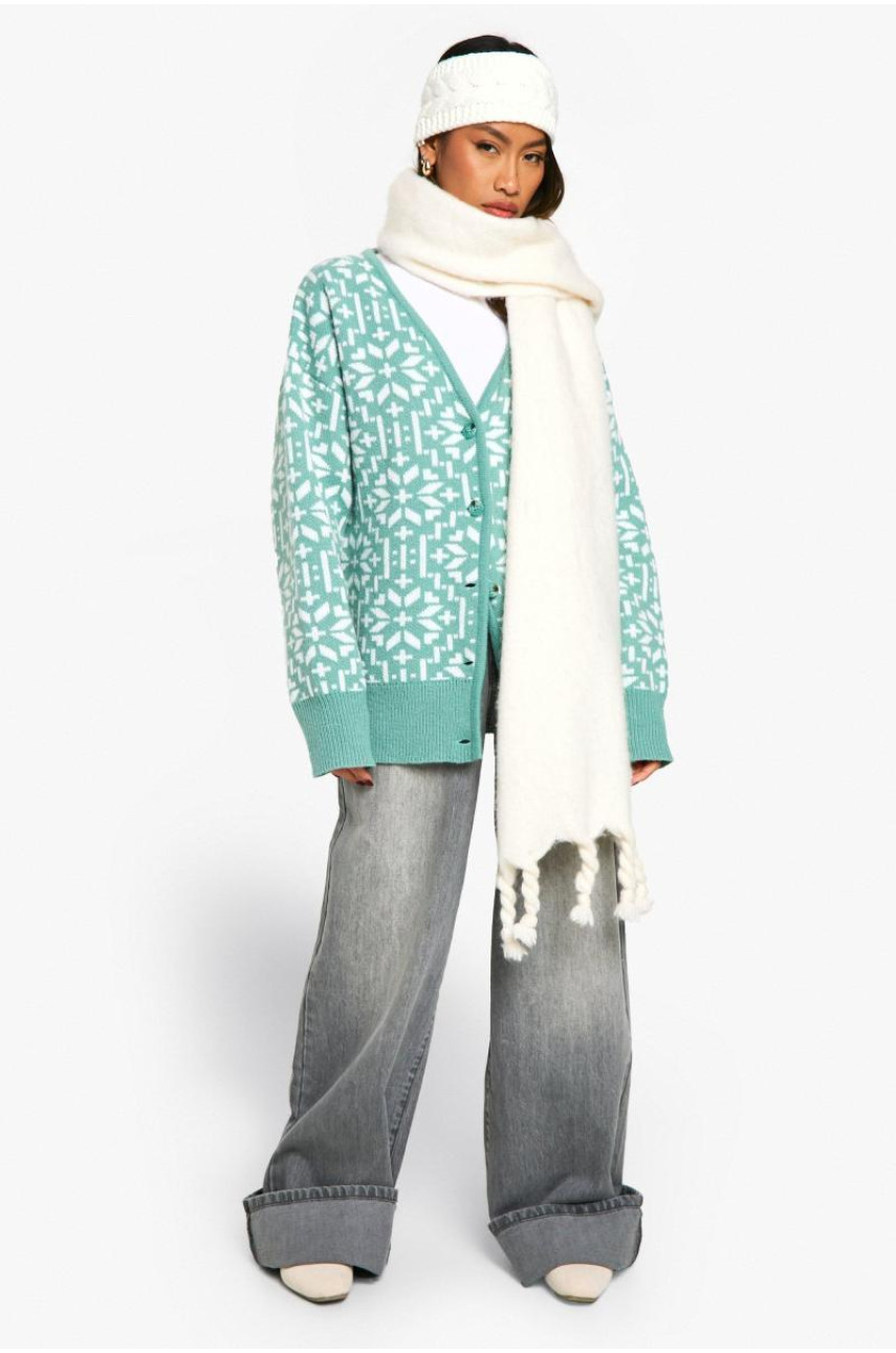 В'язаний різдвяний кардиган Fairisle Snowflake преміум-класу