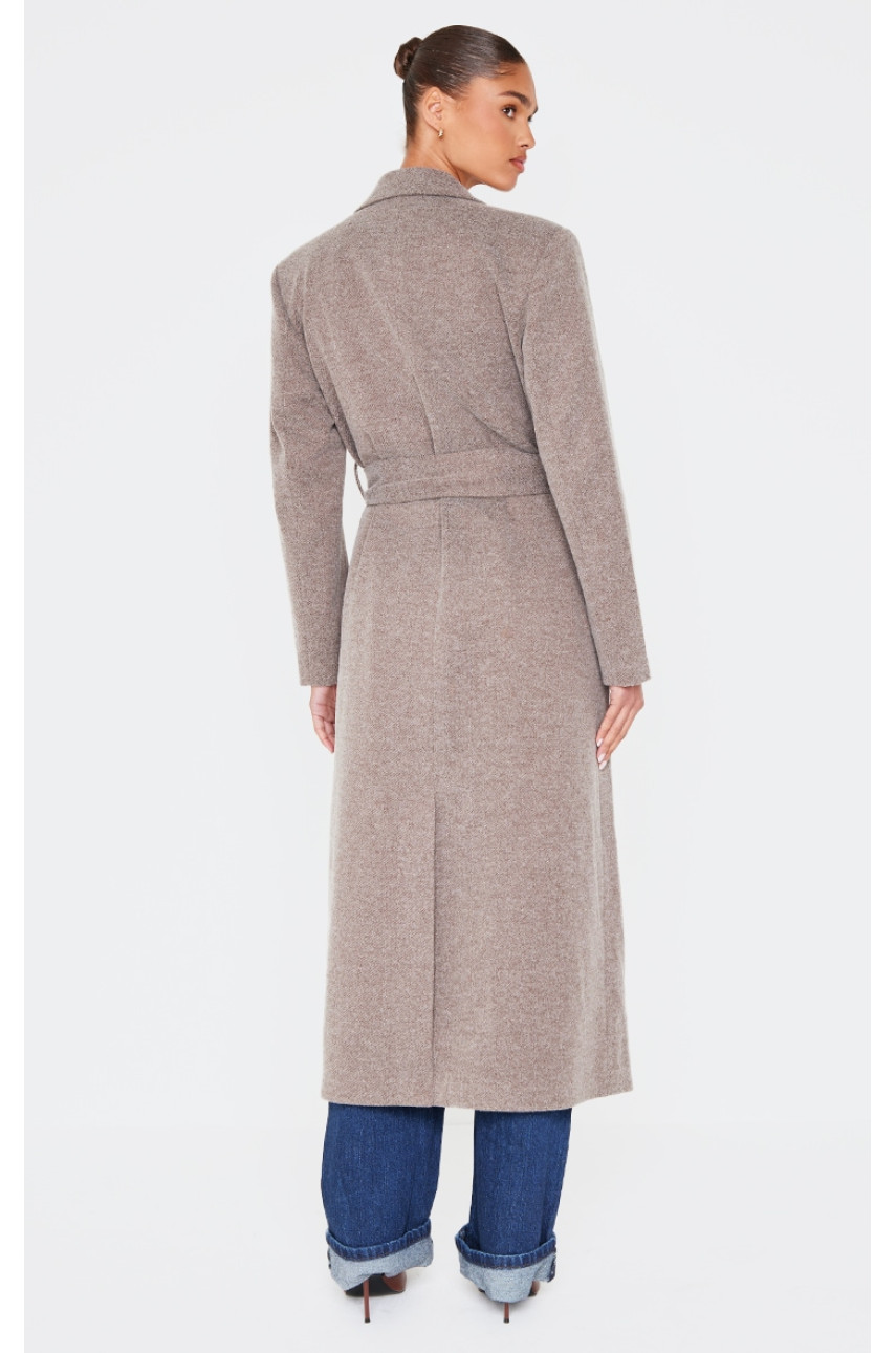 Довге пальто із зав’язкою «ялинка».