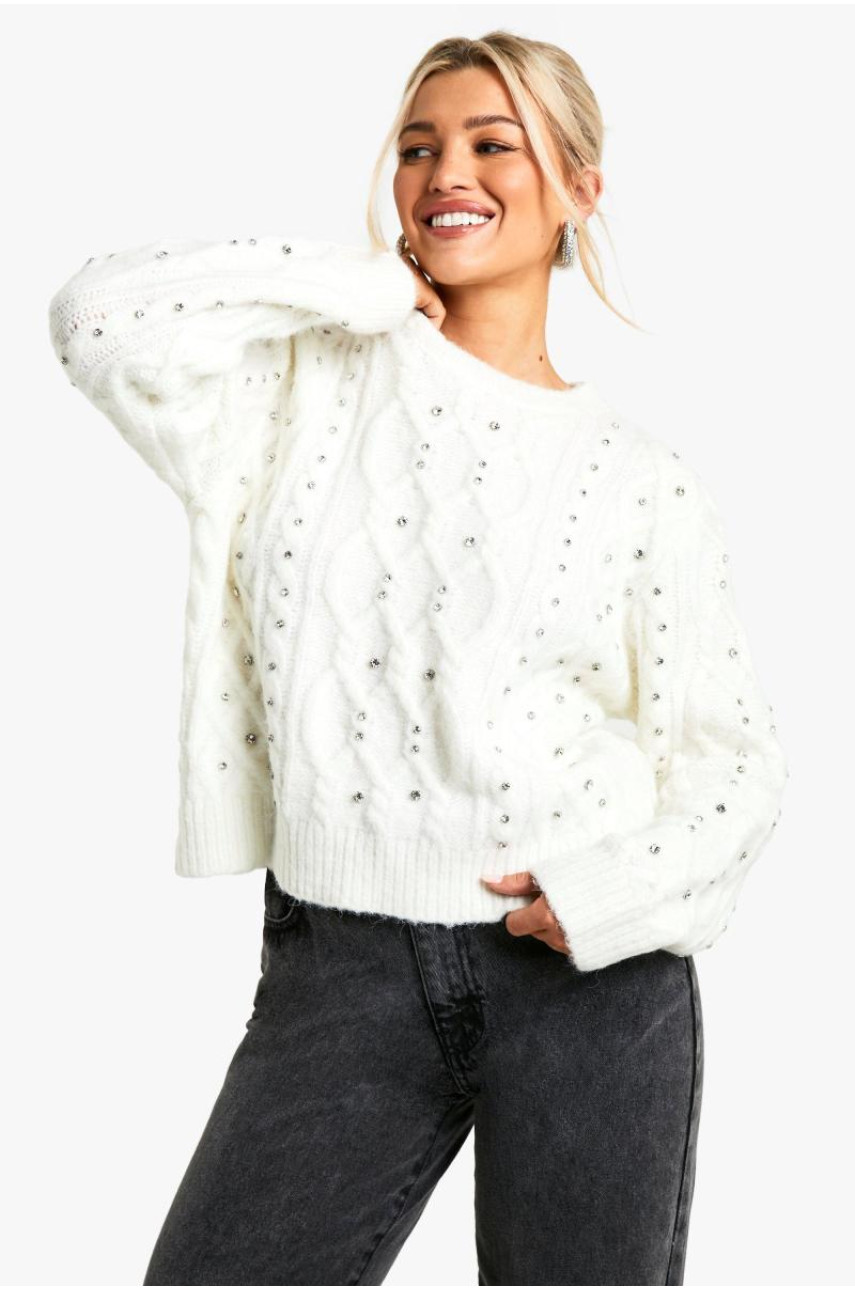 Джемпер із в’язаними в’язками з діамату