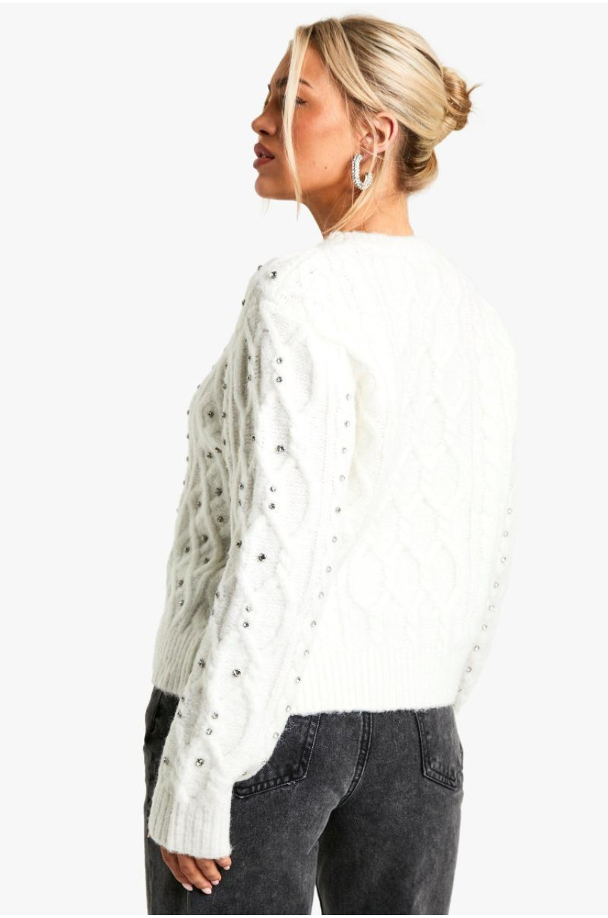 Джемпер із в’язаними в’язками з діамату