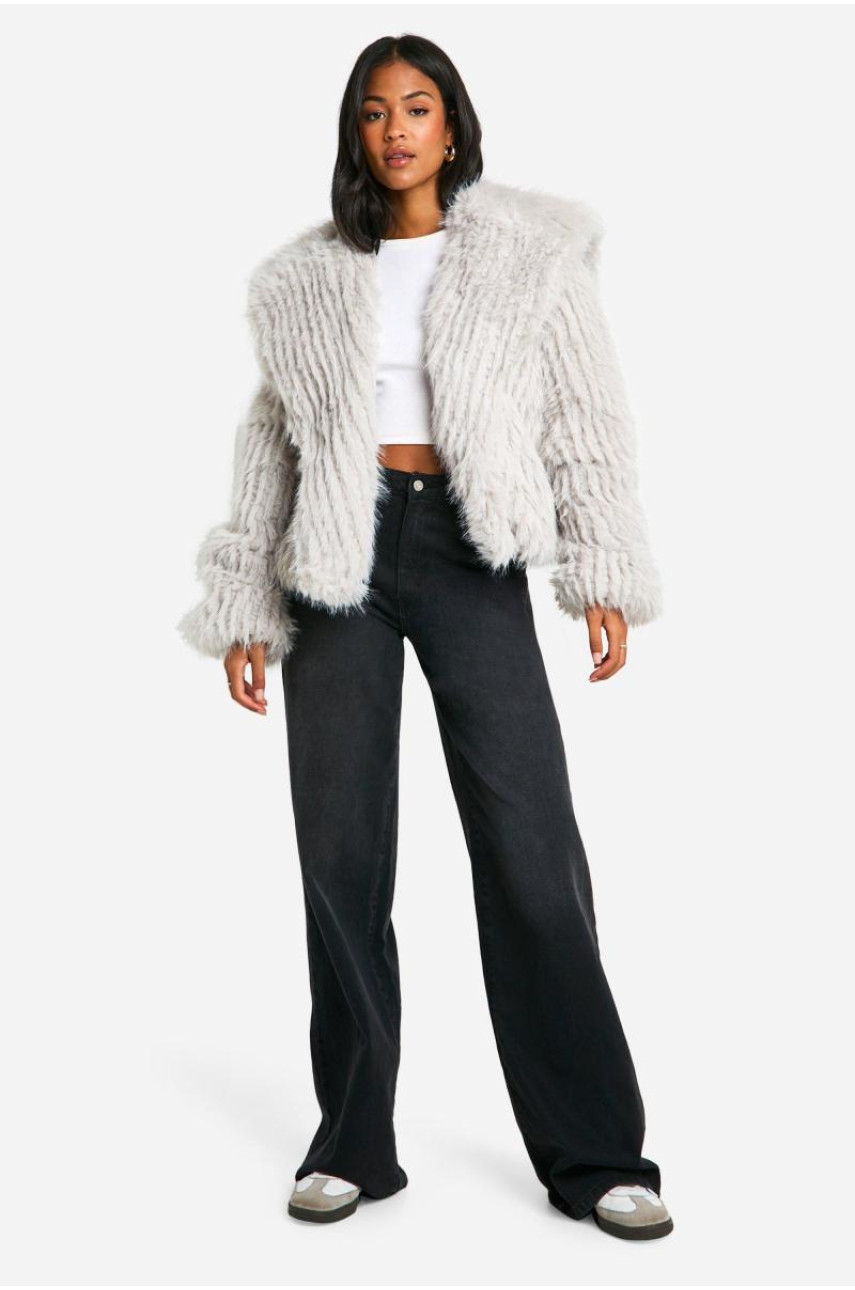 Висока куртка з коміром зі штучного хутра