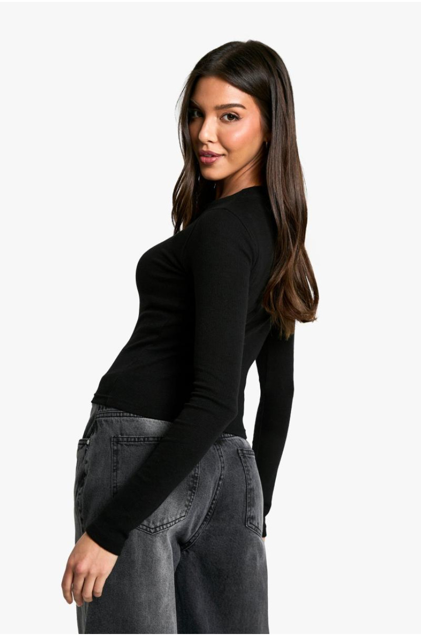 Топ з довгим рукавом у рубашку Popper Front