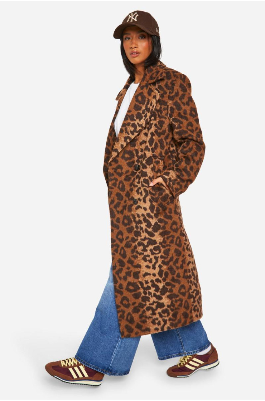 Маленьке пальто з леопардовим принтом великого розміру
