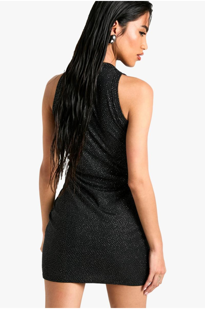 Сітчасте міні-сукня з блискітками