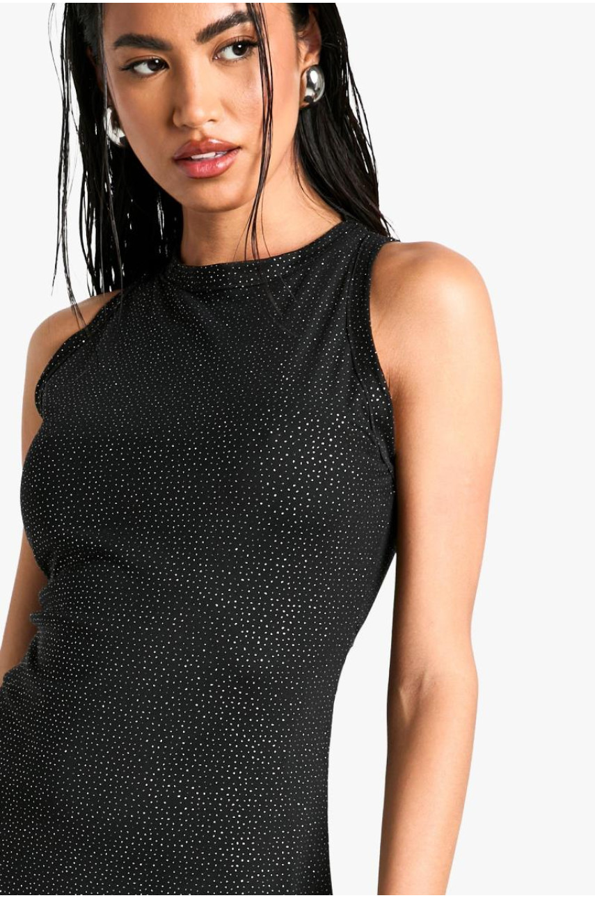 Сітчасте міні-сукня з блискітками