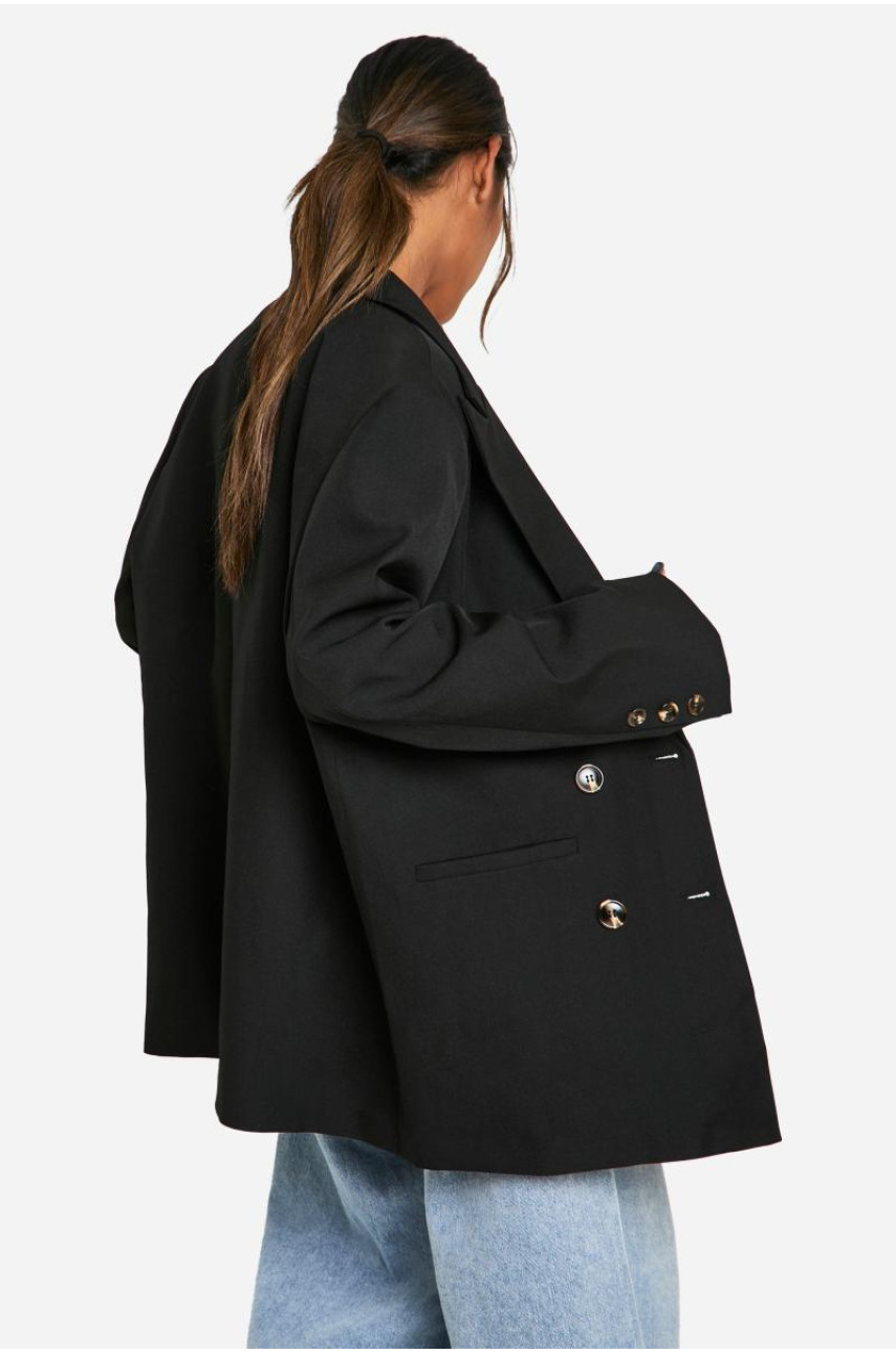 Двобортний довгий піджак вільного крою