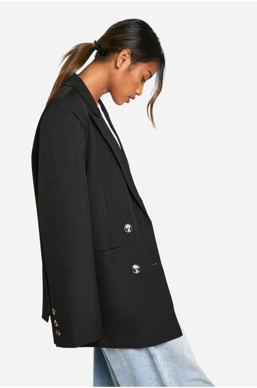 Двобортний довгий піджак вільного крою