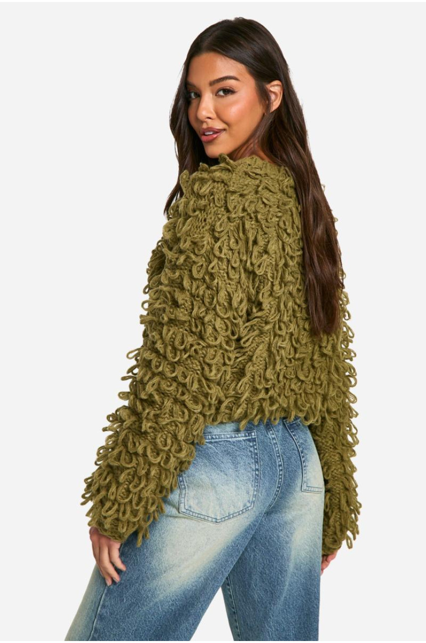 Трикотажний джемпер з масивним петельним швом