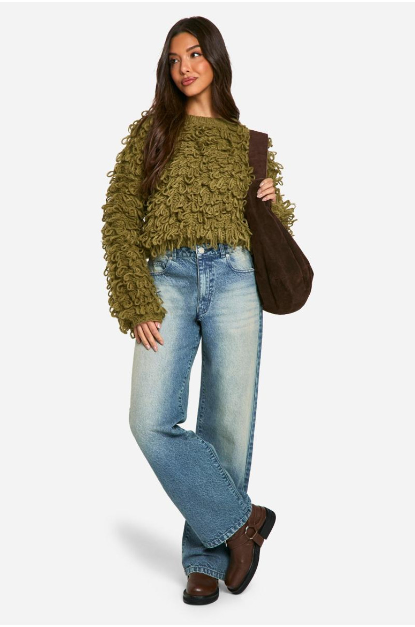 Трикотажний джемпер з масивним петельним швом