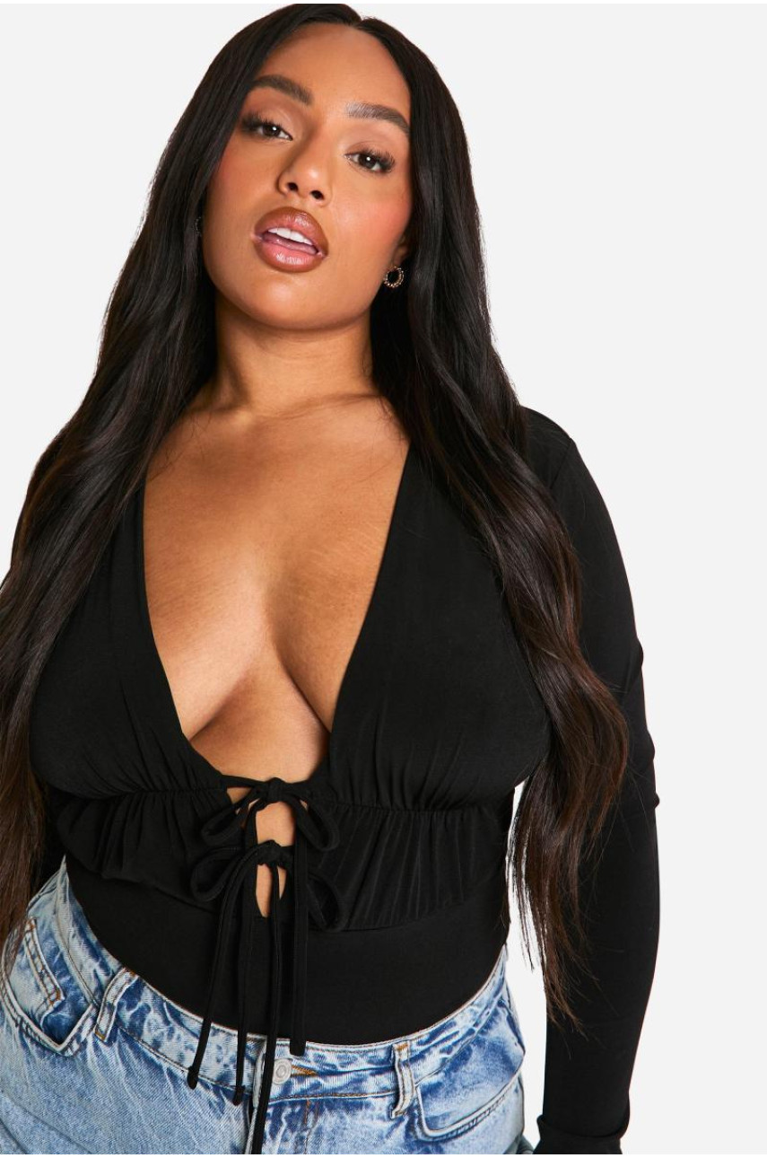 Двошарове боді Plus Tie Front