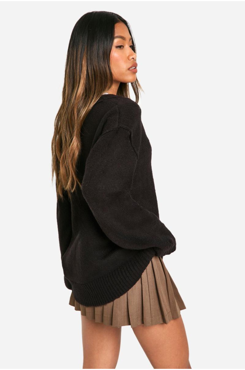 Великий кардиган-бойфренд із деталями швів