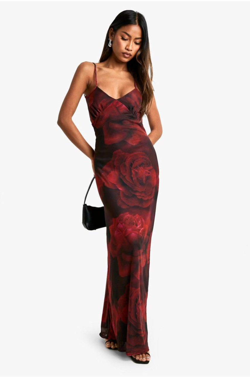 Сукня максі з квітковою сіткою з мереживною обробкою