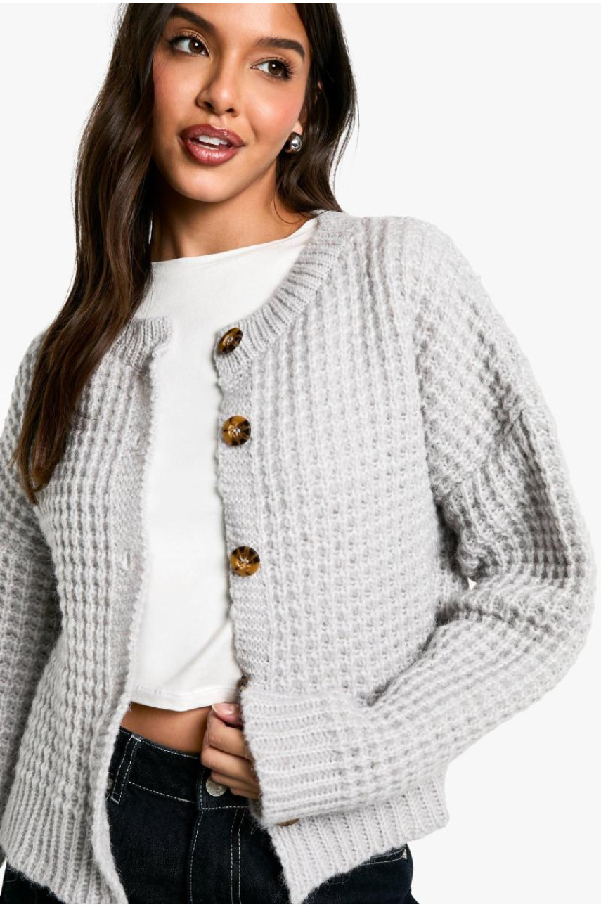 В'язаний кардиган преміум-класу з масивною строчкою на ґудзиках