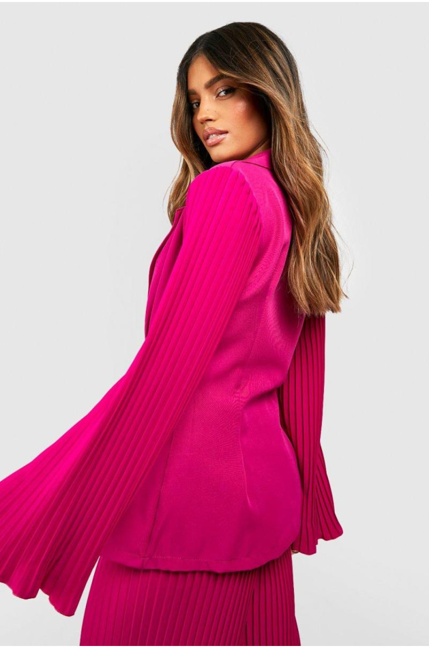 Блейзер із плісированим розкльошеним рукавом