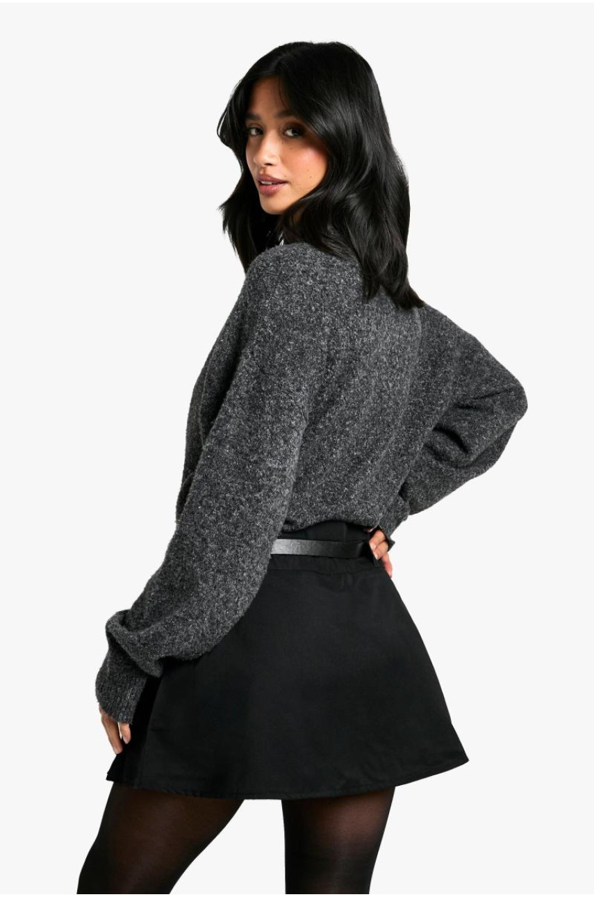 Плісирована міні-спідниця з мініатюрним поясом