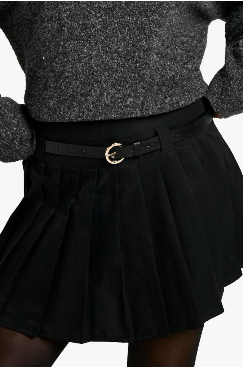 Плісирована міні-спідниця з мініатюрним поясом
