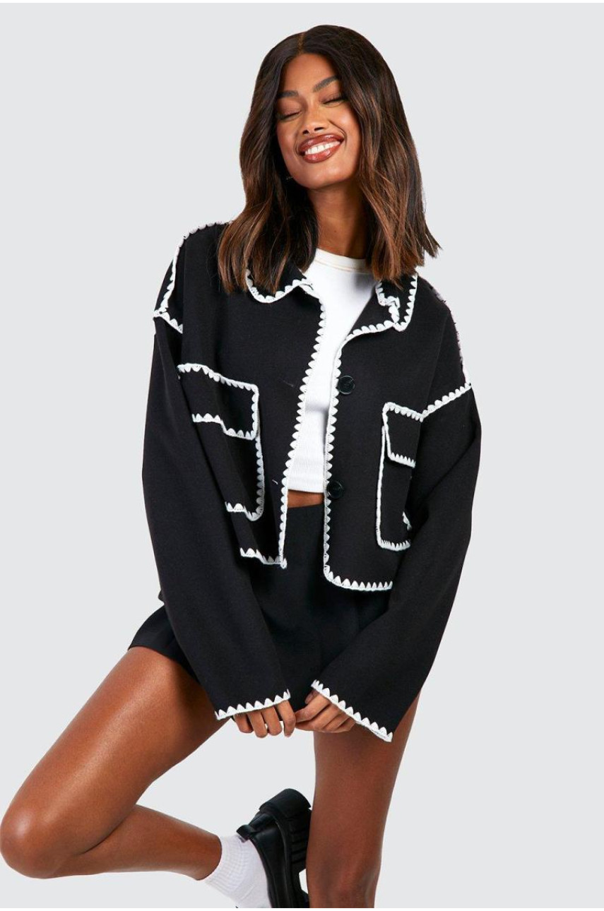 Піджак із коміром із контрастним швом