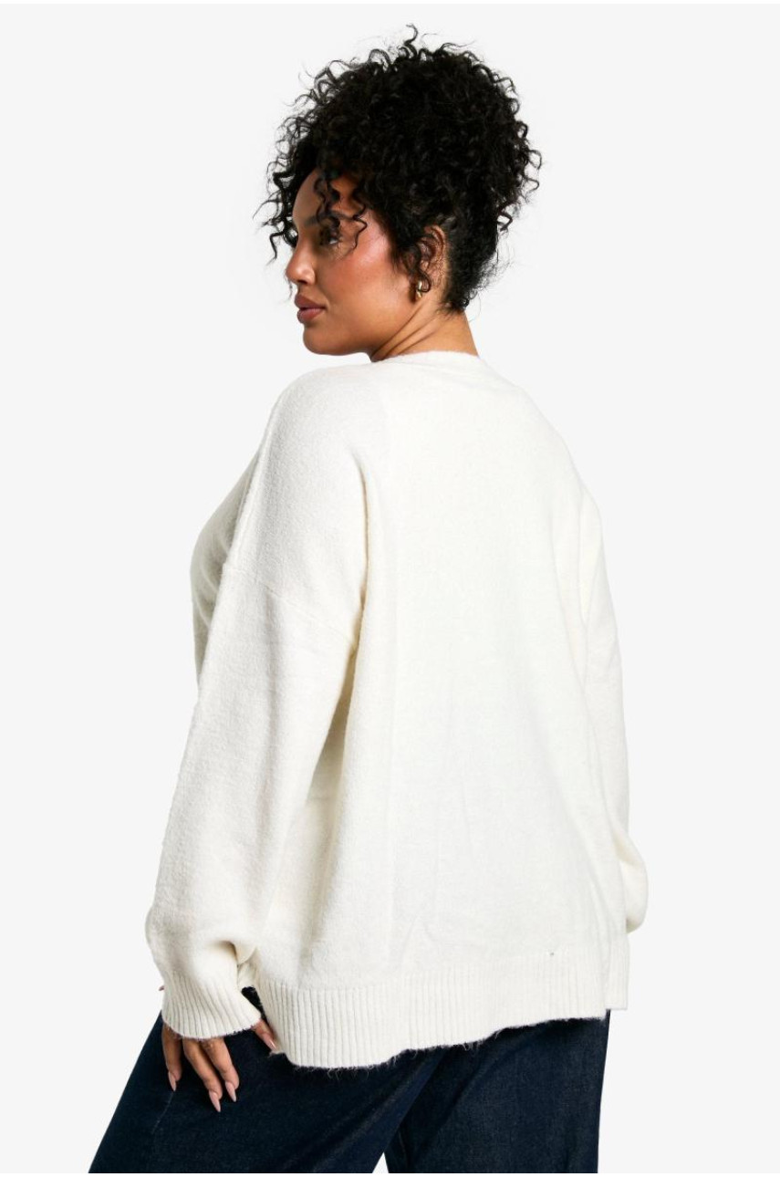 Плюс великий м’який трикотажний кардиган-бойфренд