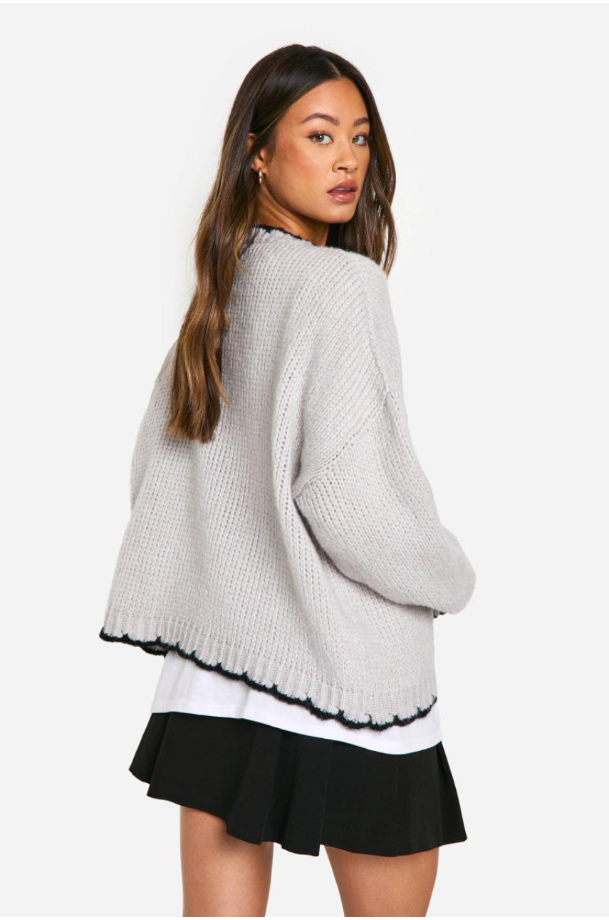 Великий джемпер з високим контрастним швом