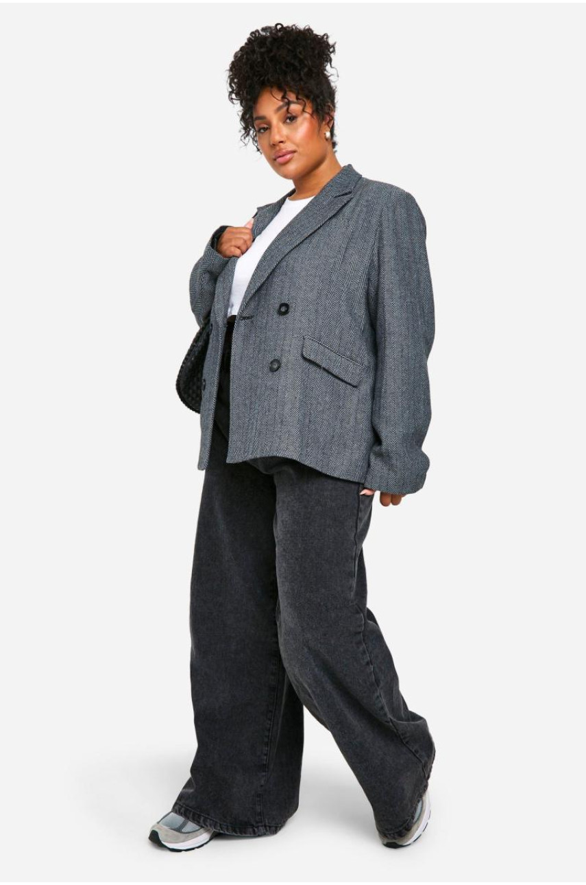 Плюс двобортний блейзер преміум-класу з ялинкою