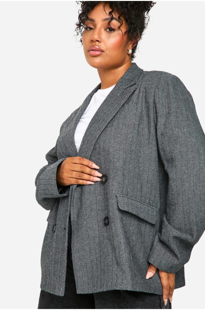 Плюс двобортний блейзер преміум-класу з ялинкою