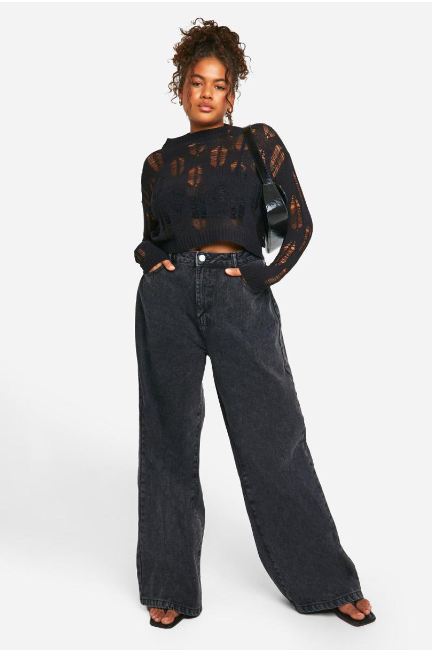 Плюс прозорий джемпер із деталями сходів