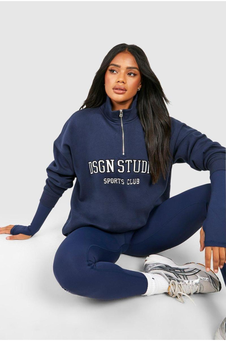 Великий світшот Dsgn Studio Applique на півзастібці