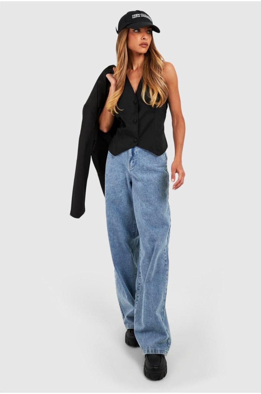 Чорний плетений жилет