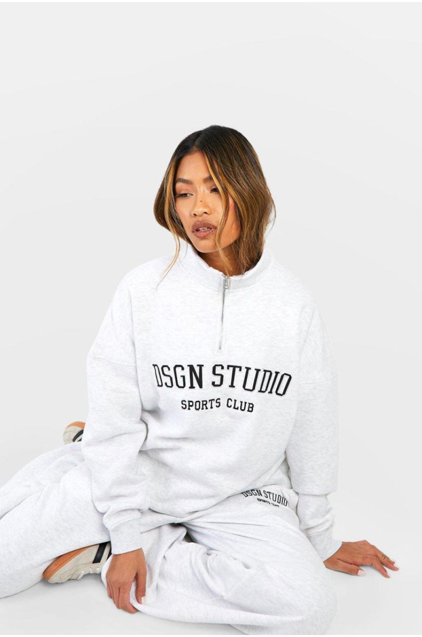 Великий світшот Dsgn Studio Applique на півзастібці