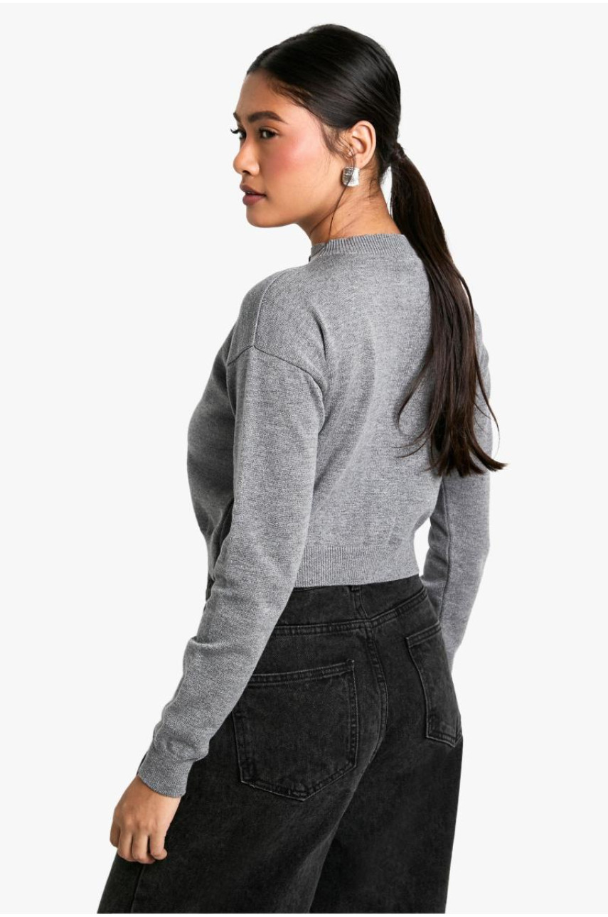 М'який трикотажний кардиган з високим вирізом