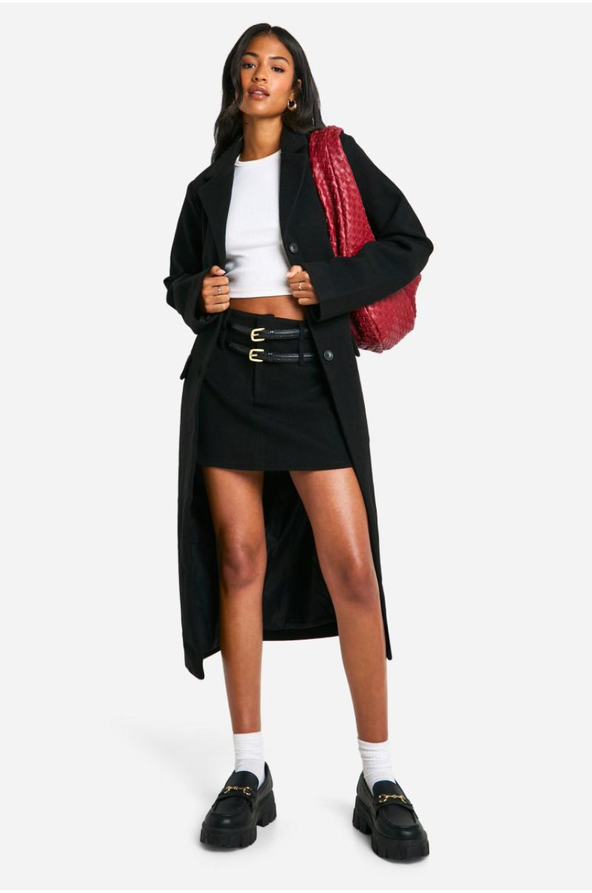 Високе довге пальто з вовни