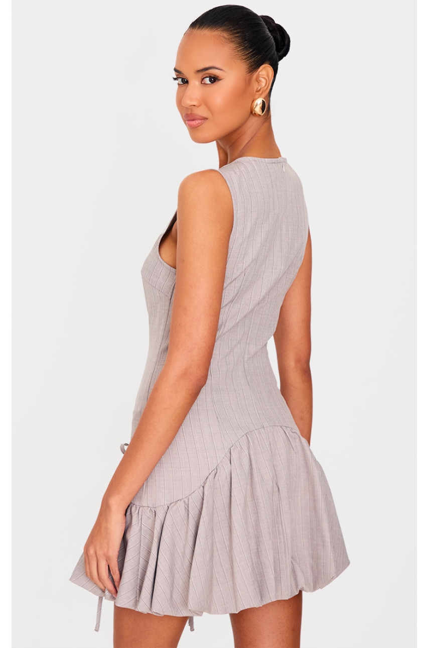 Міні-сукня Racer Puffball у тонку смужку