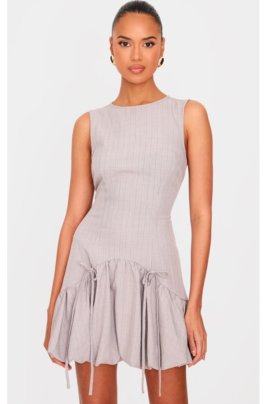 Міні-сукня Racer Puffball у тонку смужку