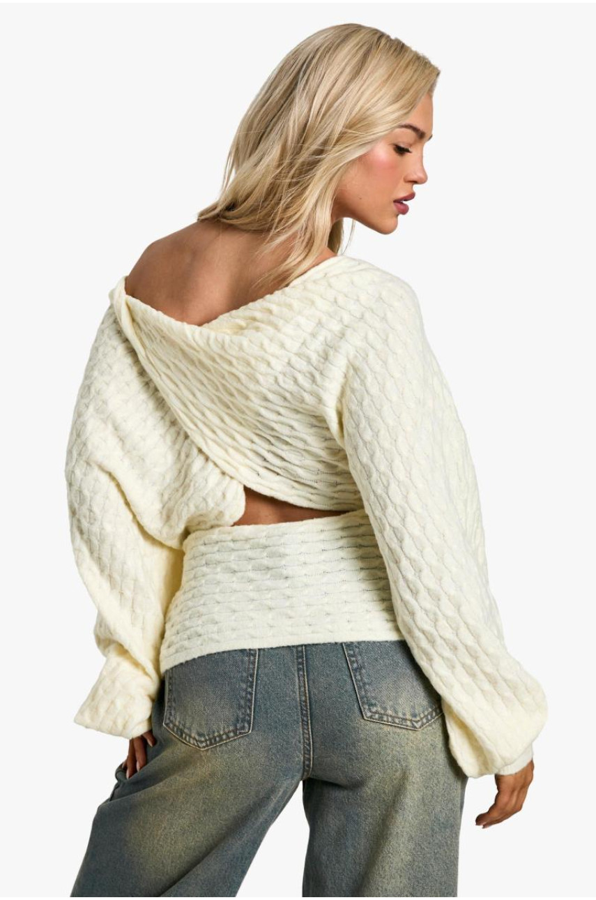 М'який в'язаний джемпер із закрученою спинкою