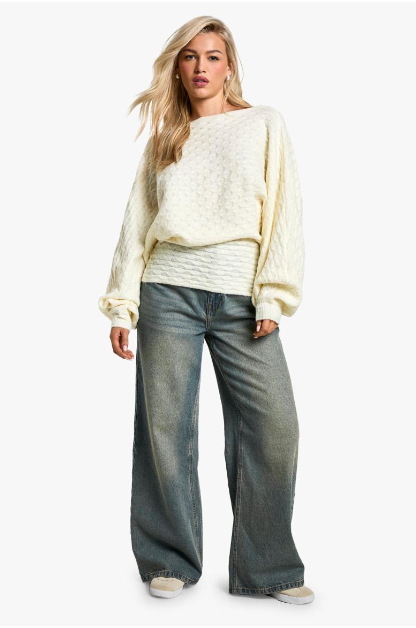 М'який в'язаний джемпер із закрученою спинкою