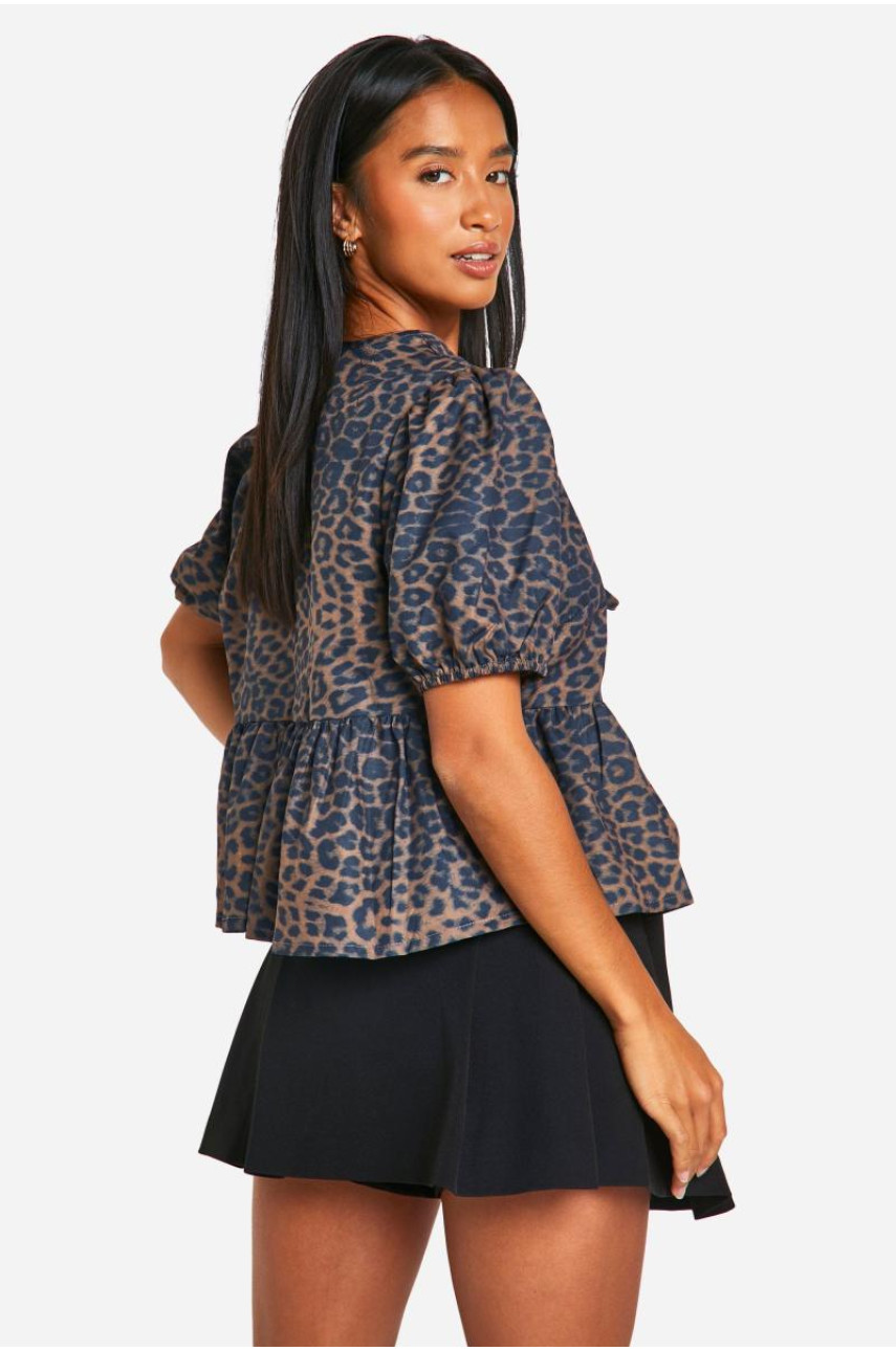 Маленька блуза з леопардовим краваткою