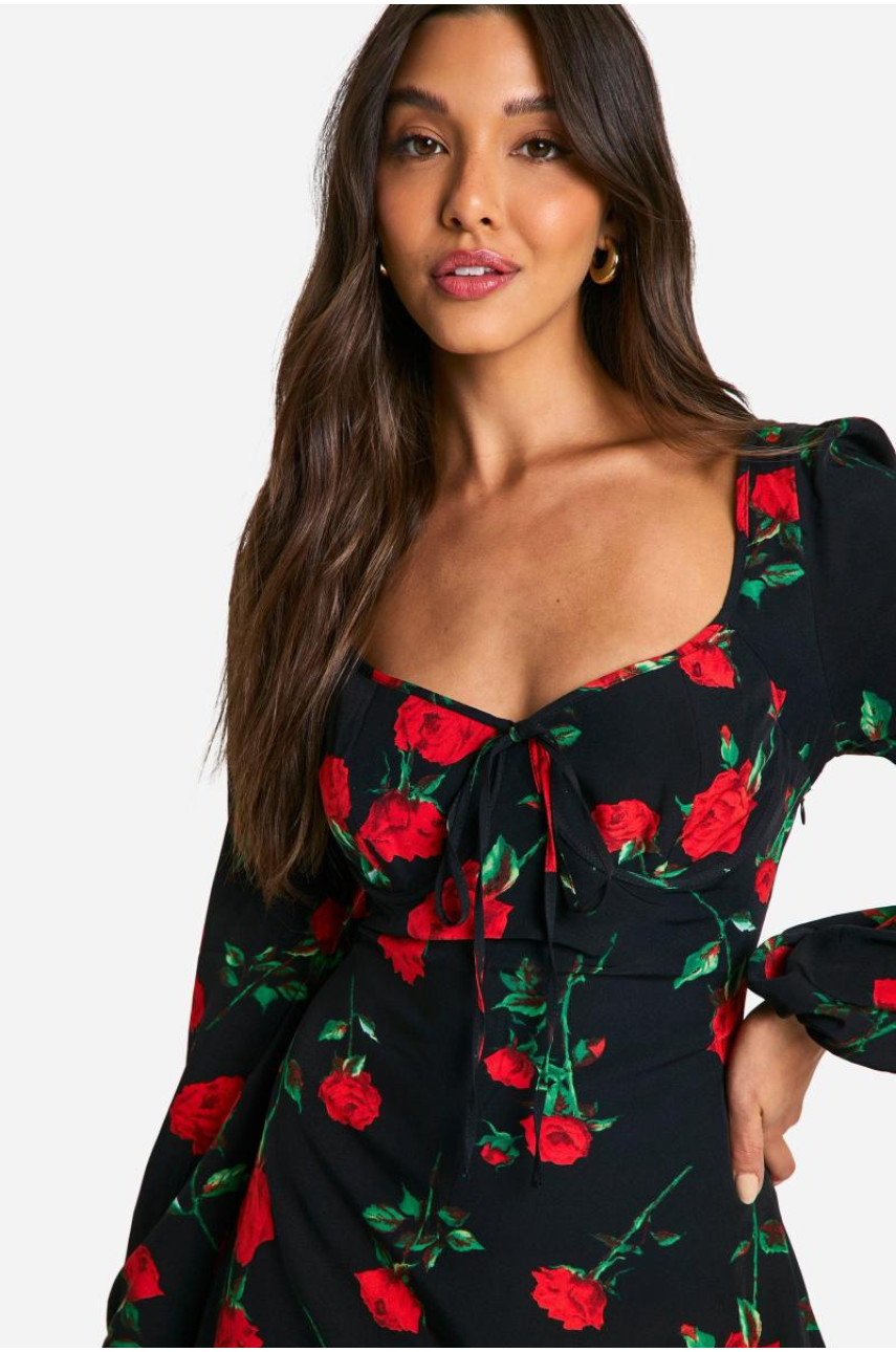 Міні-сукня Milkmaid з квітковим принтом