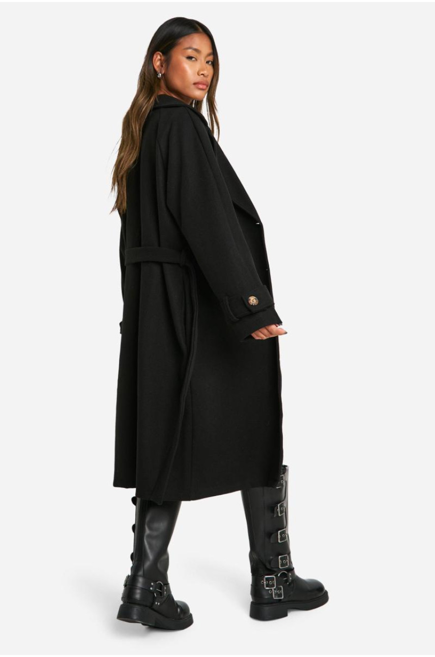 Вовняне пальто з поясом