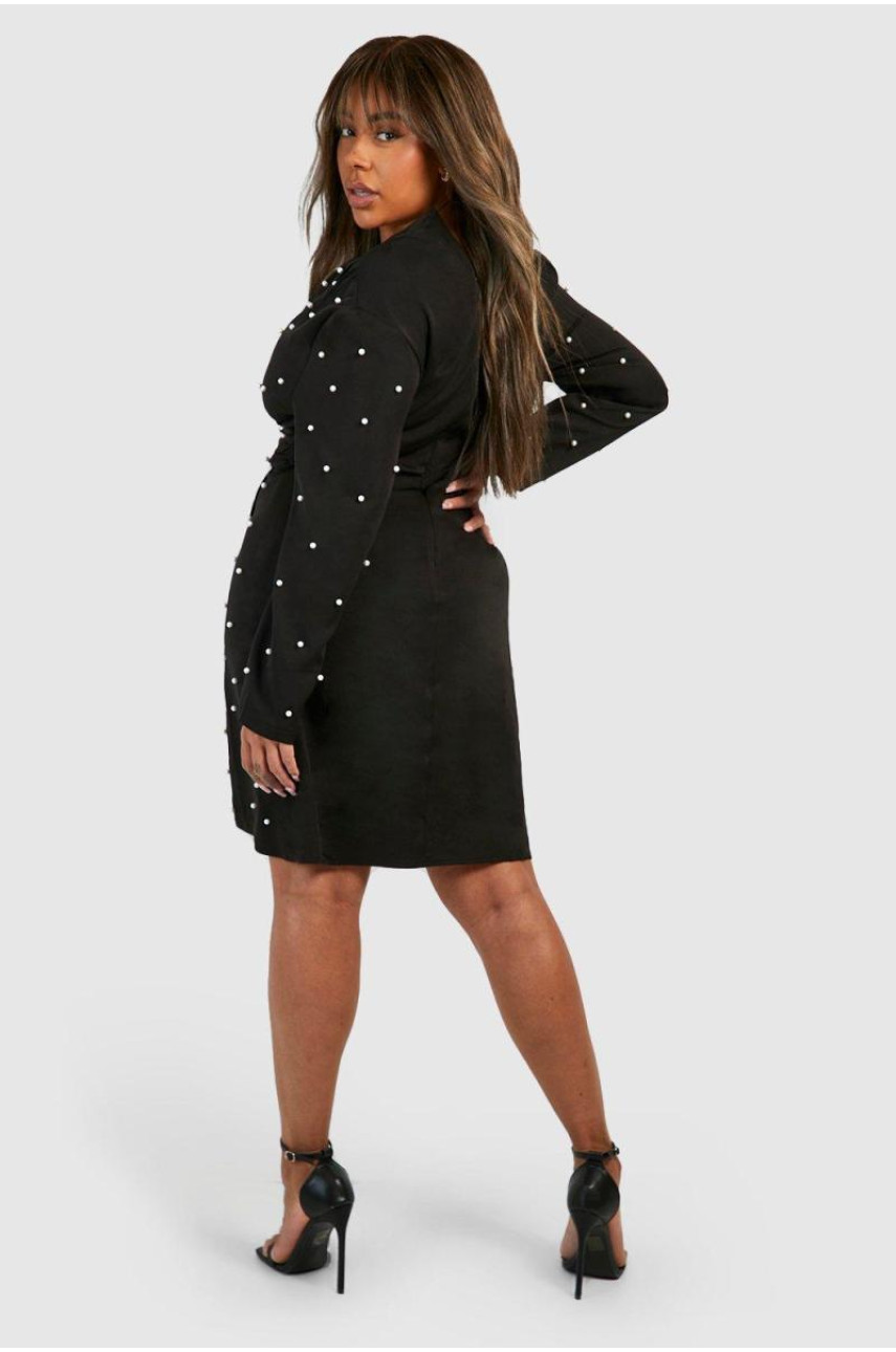 Плюс сукня з перламутровими деталями